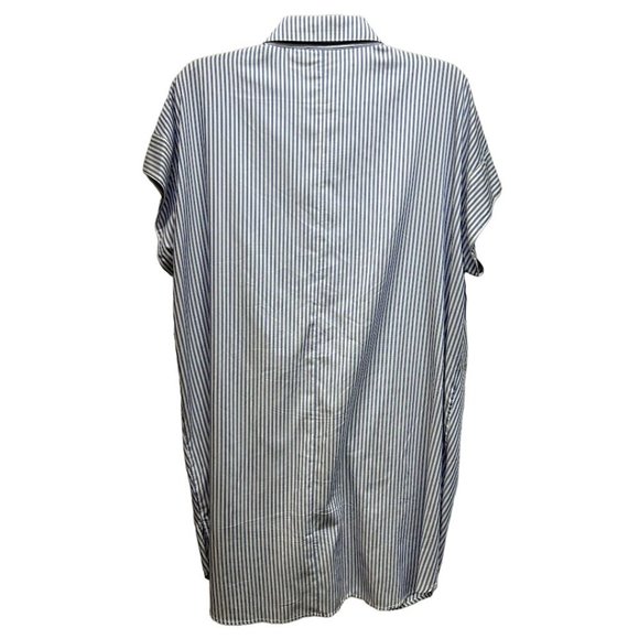 Zara Button-UP‎ Blue & White Stripe Shirt Dress Tunic Size M - Picture 2 of 6